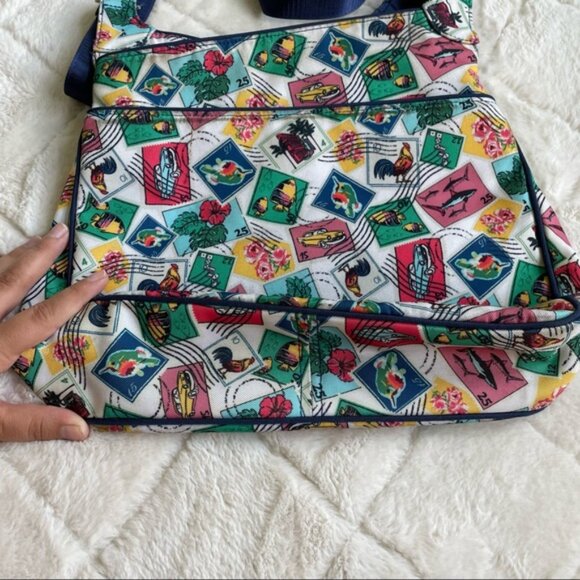 Vera Bradley | "Cuban Stamps" Lighten Up Slim Crossbody Bag - Picture 7 of 11